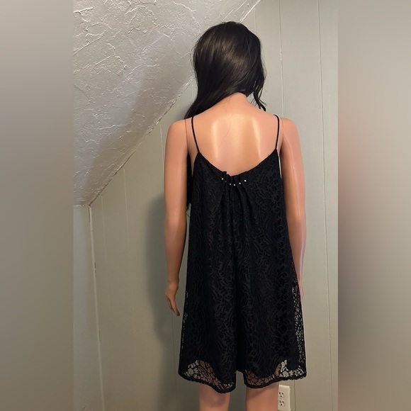 ZARA Black Lace Tank Mini Dress Size Small - Picture 9 of 10
